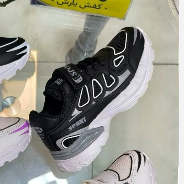 کفش اسپرت31تا35نایک بچه گانه بچگانه پسرانه دخترانه مشکی خاکستری