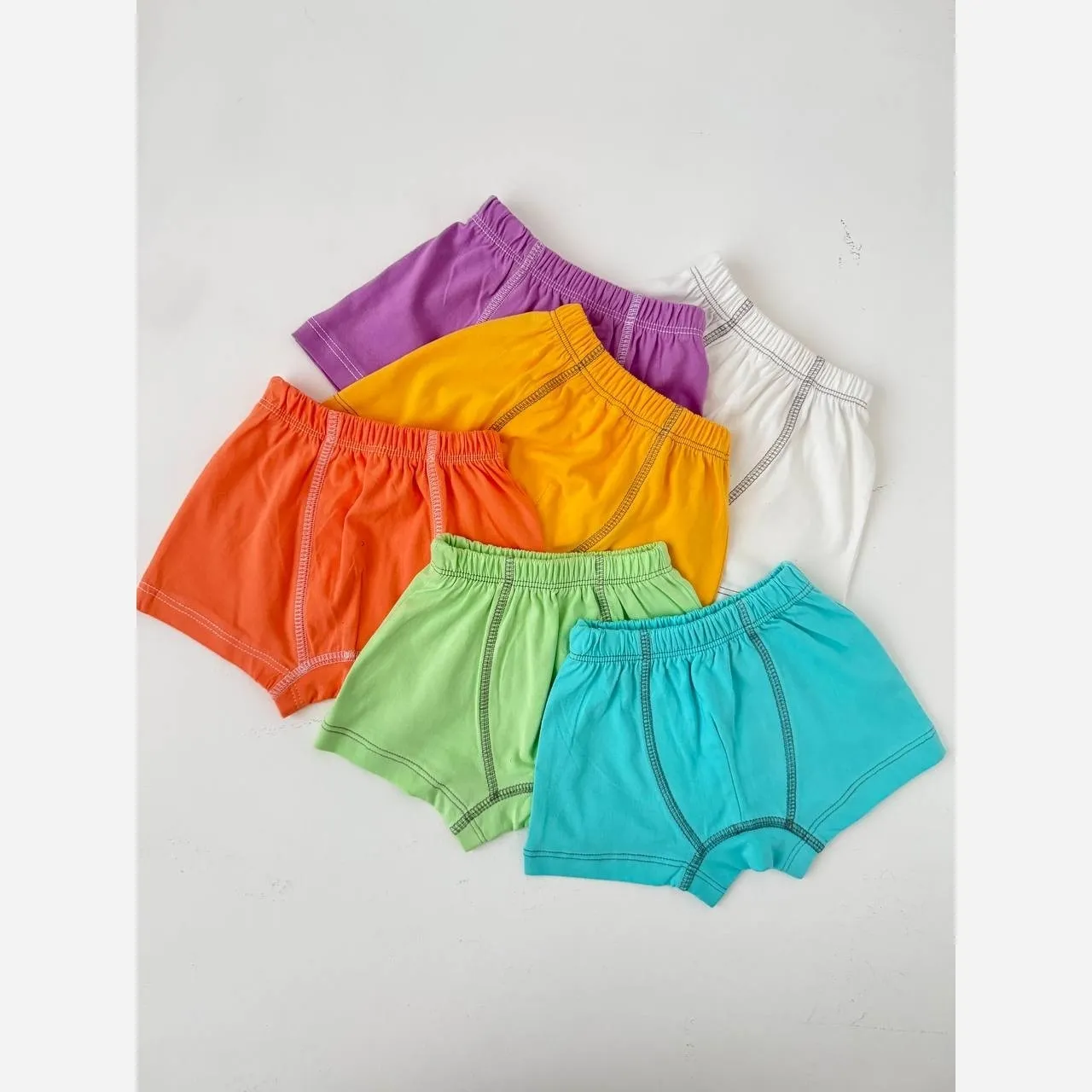 ست رکابی و شورت پسرانه نخ پنبه سوپر در 6 رنگ شاد و ضد حساسیت