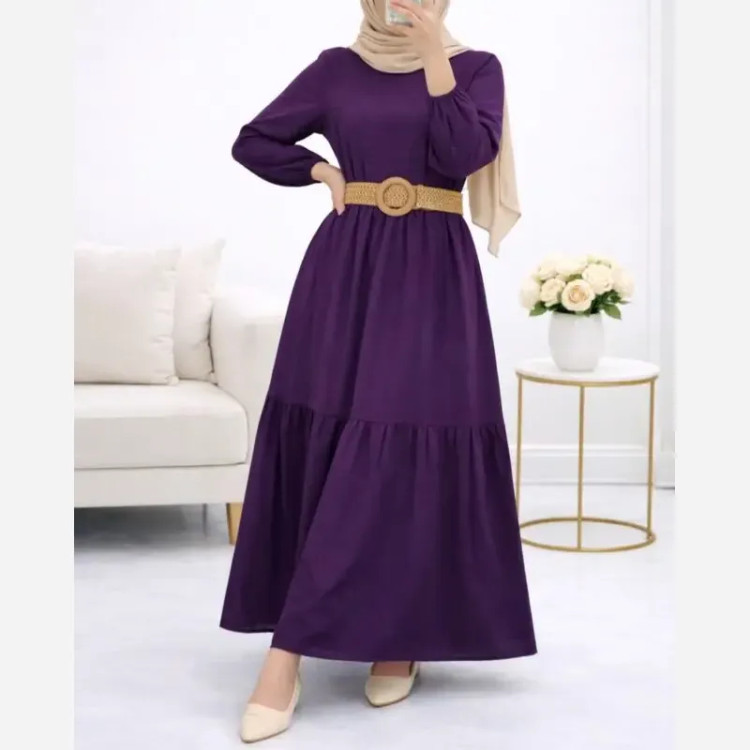پیراهن ململ طرح آیدا یقه گره ای سایز 38 تا 48
