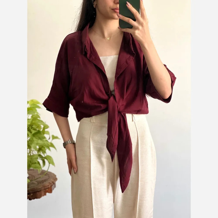 شومیز نخی گره ای خنک و تابستانه