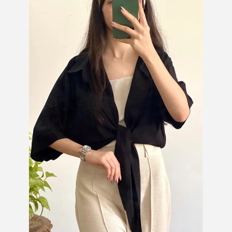 شومیز نخی گره ای خنک و تابستانه