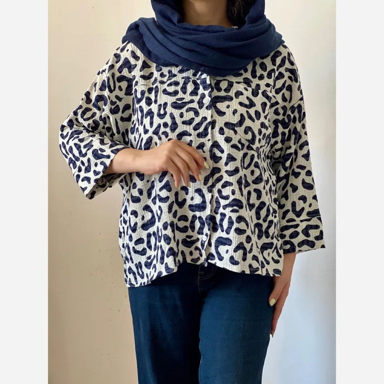 شومیز زنانه کریشه نخ تابستانه خنک فری سایز