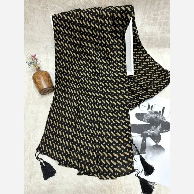 شال زنانه بهاره قواره بلند جنس کریشه برشکا اسپرت