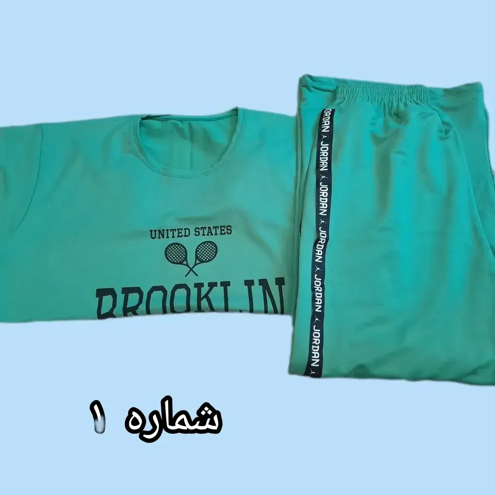 ست تیشرت و شلوار لش طرح تنیسی قواره دار جنس سوپر پنبه