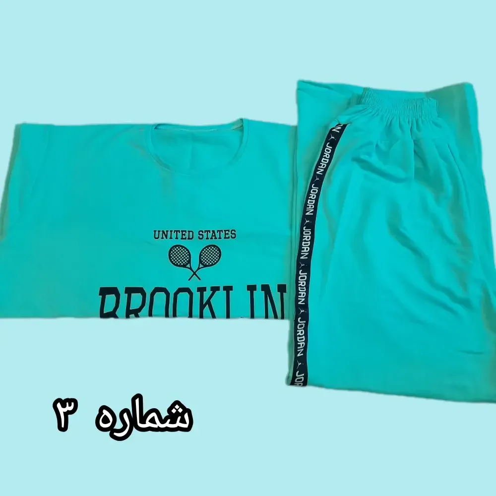 ست تیشرت و شلوار لش طرح تنیسی قواره دار جنس سوپر پنبه