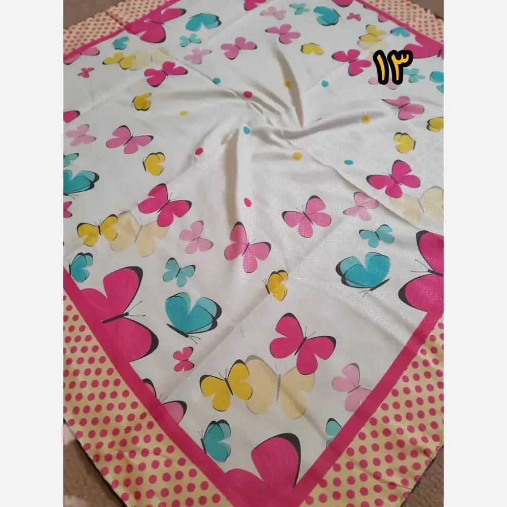 روسری سوپرنخ دخترانه فانتزی دست دوز قواره 100