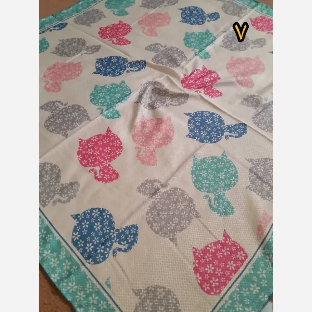 روسری سوپرنخ دخترانه فانتزی دست دوز قواره 100