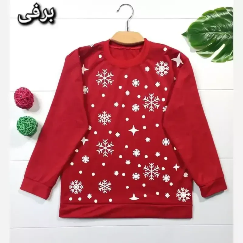 بلوز دخترانه و زنانه طرح دار قرمز جنس پنبه پلی استر سایز 38 تا 44