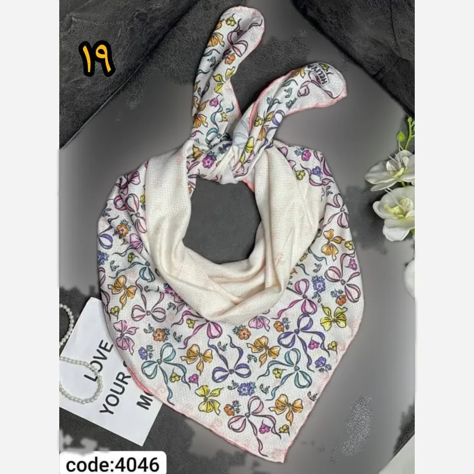 روسری سوپرنخ دخترانه فانتزی دست دوز قواره 100