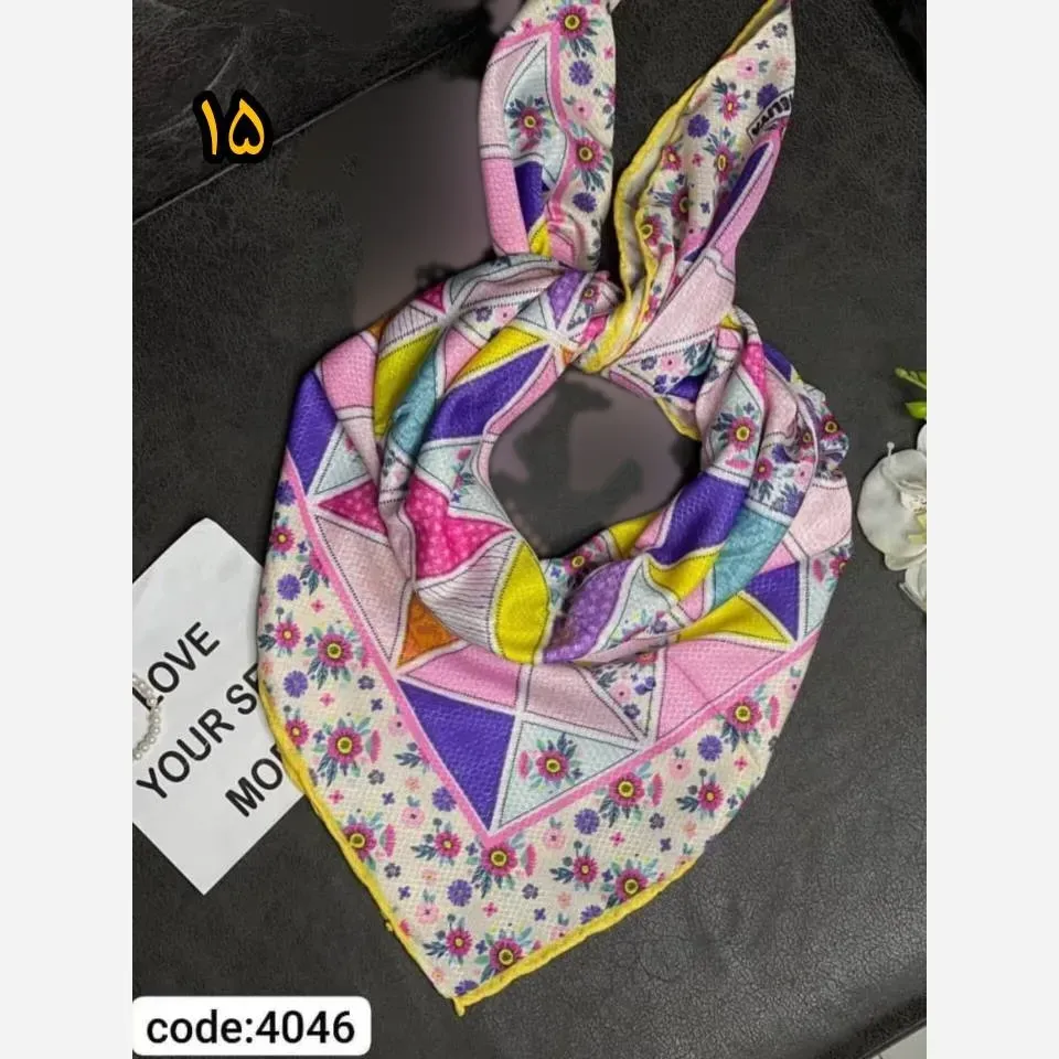 روسری دخترانه سوپرنخ فانتزی دست دوز قواره 100