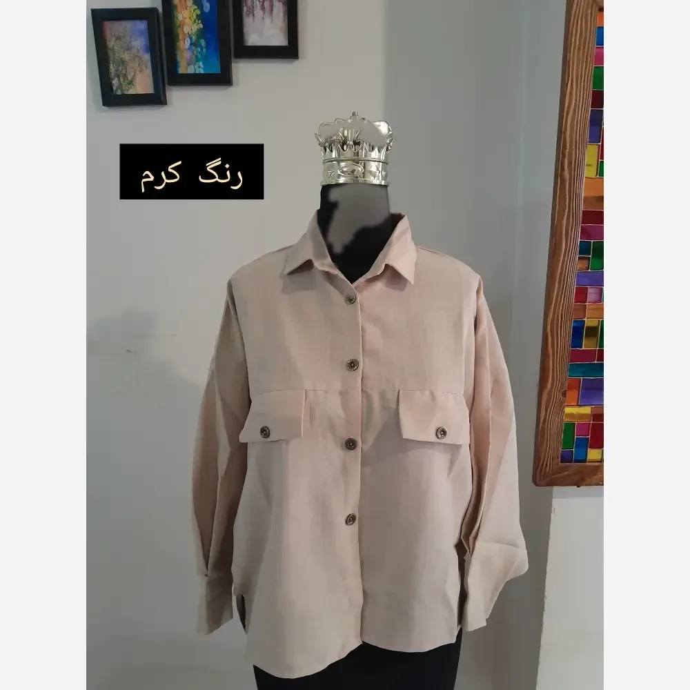 مانتو پانچ اسپرت دانشجویی دو جیب پارچه لینن سایز بزرگ