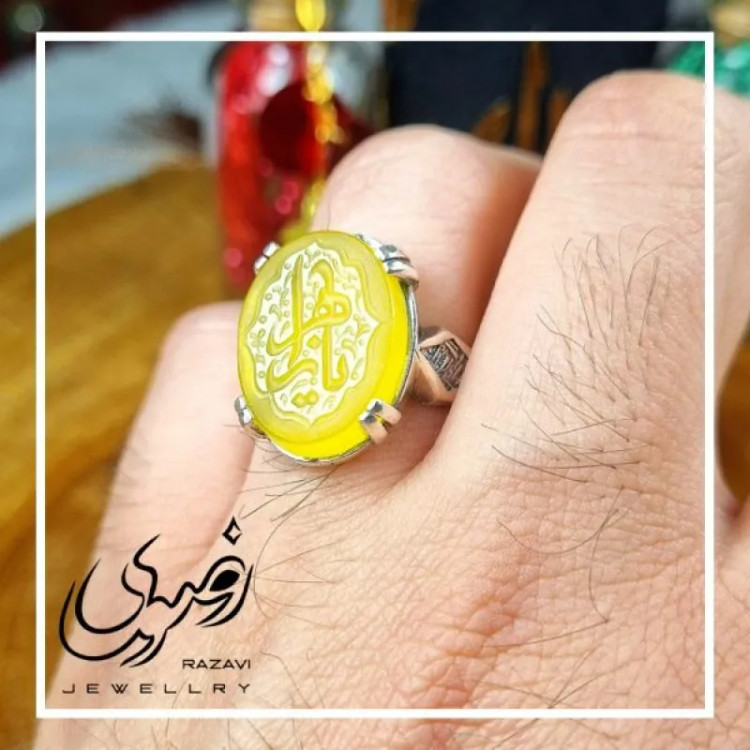 انگشتر نقره مردانه طرح شرف الشمس