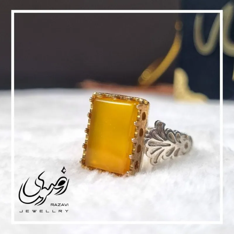 انگشتر نقره زنانه طرح فریما با نگین شرف الشمس