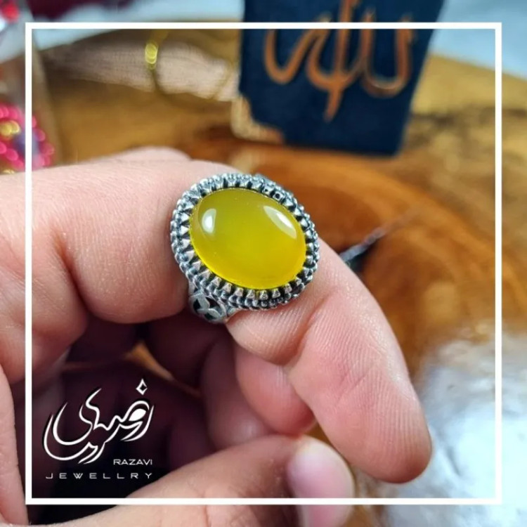 انگشتر نقره زنانه طرح ریما با نگین شرف الشمس