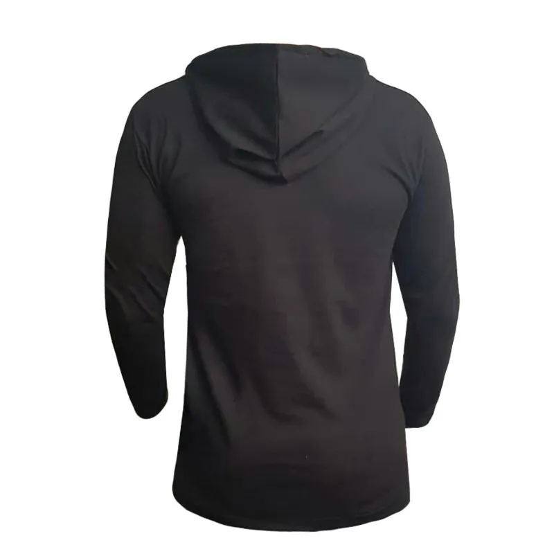 ست تی شرت و شلوار مردانه نخی آستین بلند کلاهدار دمپا کش زیپ دار