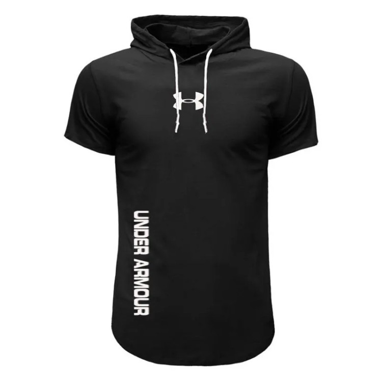 تیشرت کلاه دار مردانه طرح Under Armour مدل S5768 مشکی سایز بندی مناسب چهار فصل