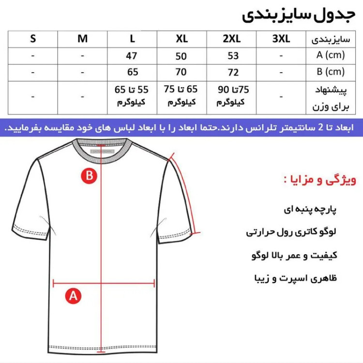 تیشرت آستین کوتاه مردانه طرح چلسی یقه گرد مشکی سایز بندی مناسب چهار فصل