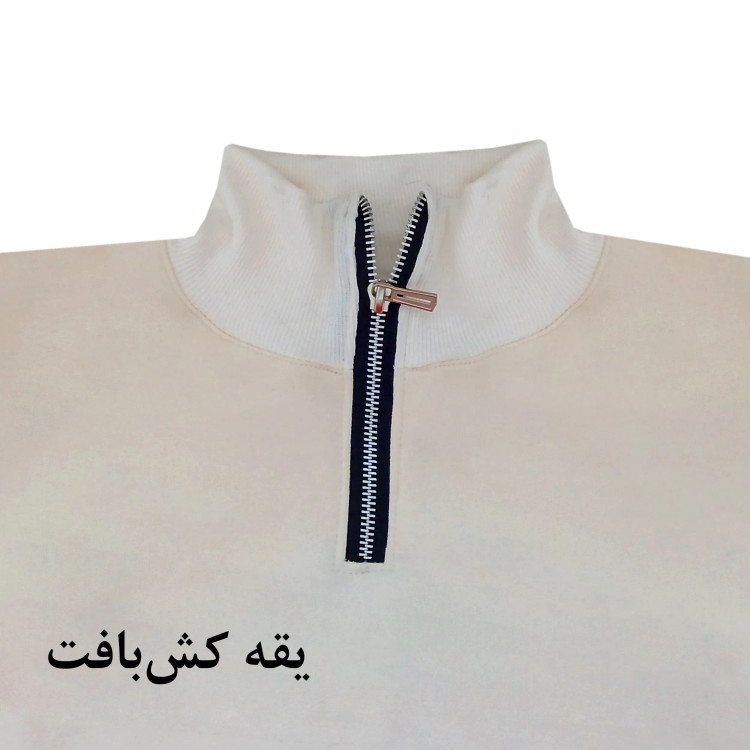 هودی نیم زیپ مردانه دورس اسپان طرح Nike Air کرم سایزبندی L XL 2XL