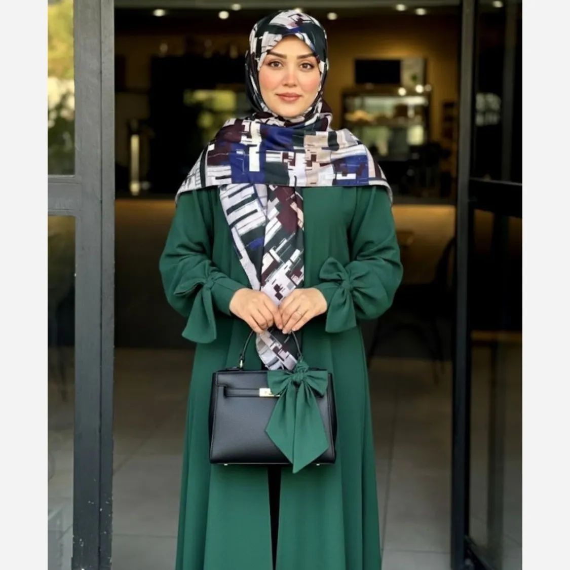 روسری نخ طرح شایلی هندسی کاربردی