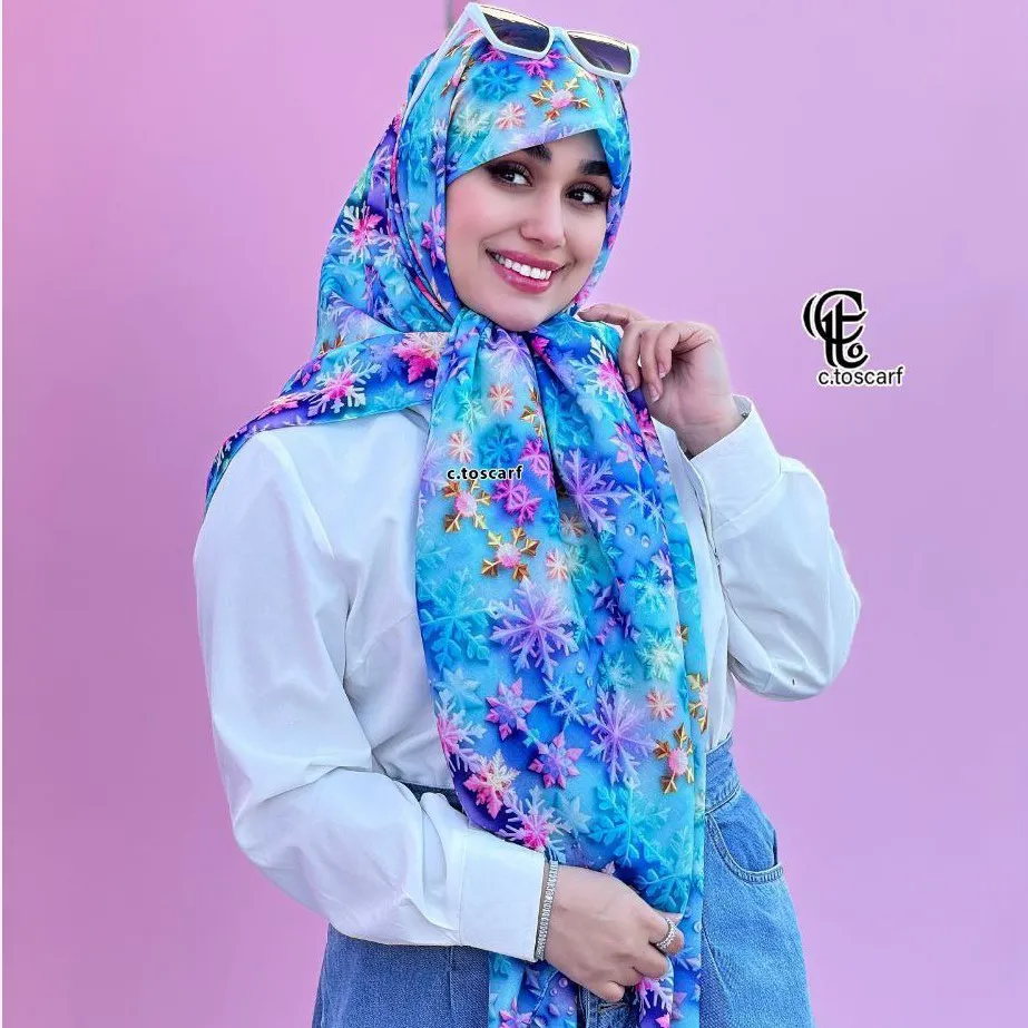 روسری نخی طرح بارلین قواره 140*140