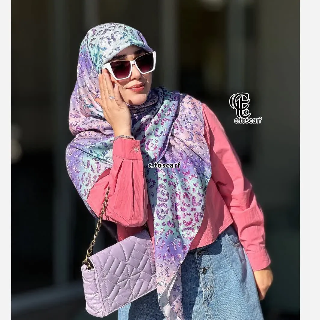 روسری نخی طرح آنجل قواره 110 دخترانه شاد