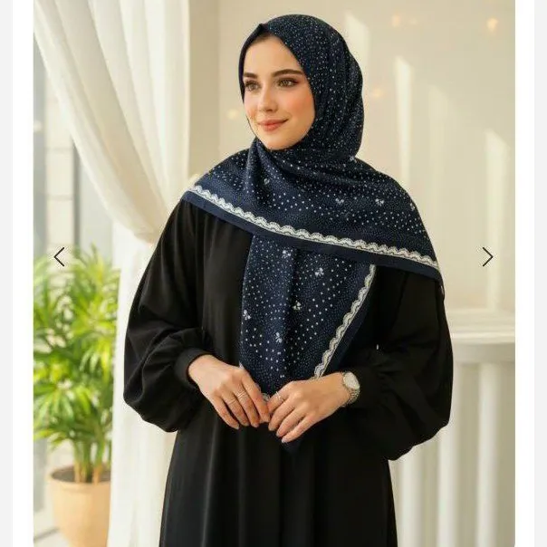 روسری سوپر نخ طرح رزین قواره 110 منگوله دار دور دوخت میس رز