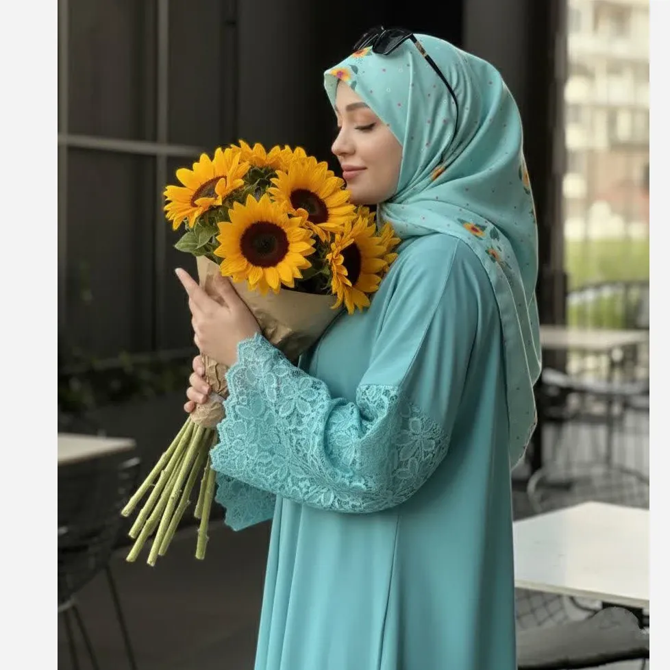 روسری مجلسی طرح پونه تیره نخ کاستوم قواره بزرگ زنانه 140x140