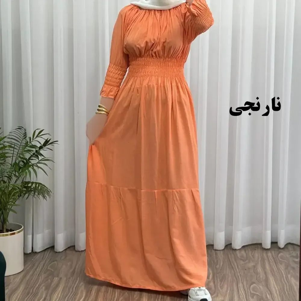 پیراهن ساحلی نخی زنانه مدل خسته فری سایز مناسب تا سایز 46