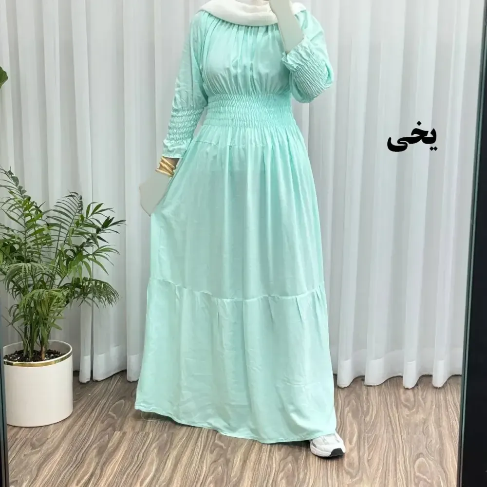 پیراهن ساحلی نخی زنانه مدل خسته فری سایز مناسب تا سایز 46