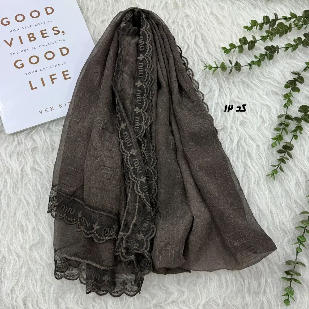 شال حریر سنگشور مزونی طرح Miu Miu ابعاد 180 در 69 سانتیمتر