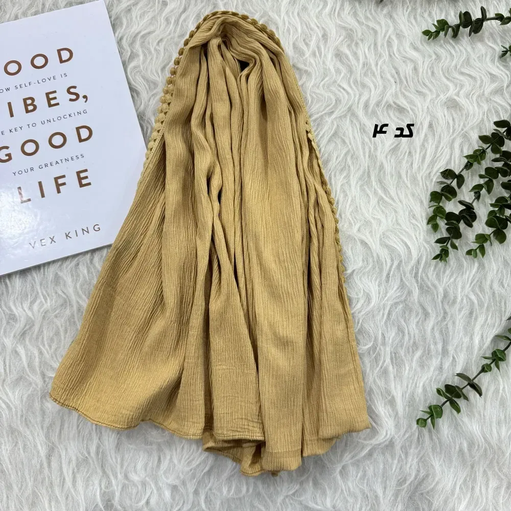 شال نخی برشکا مدل دور عدسی کد 1849 سایز 65 در 190 سانتیمتر