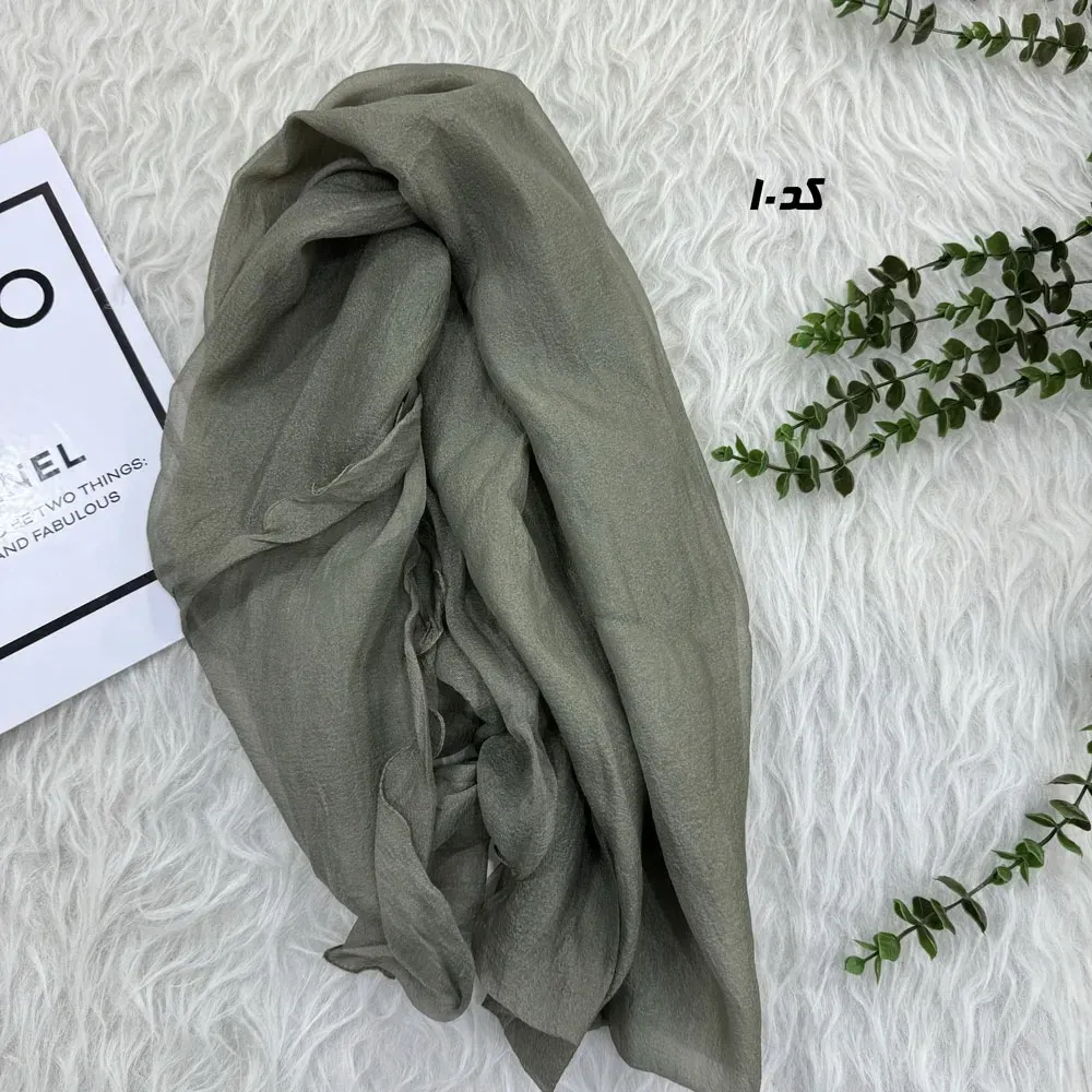 شال حریر کاغذی قواره بزرگ 70 در 230 سانتیمتر بدون لغزش از روی سر