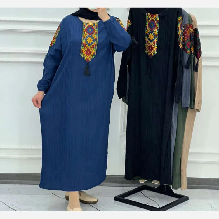 پیراهن زنانه کراش کتیبه ای فری سایز مناسب تا سایز 50