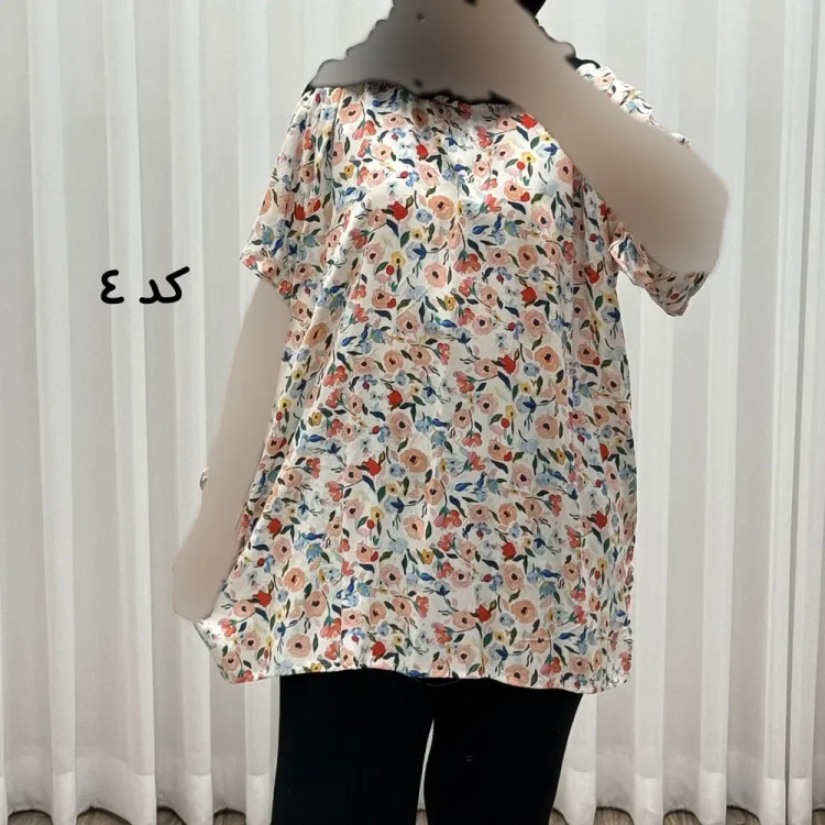 تیشرت نخی زنانه دکمه دار فری سایز مناسب تا سایز 52