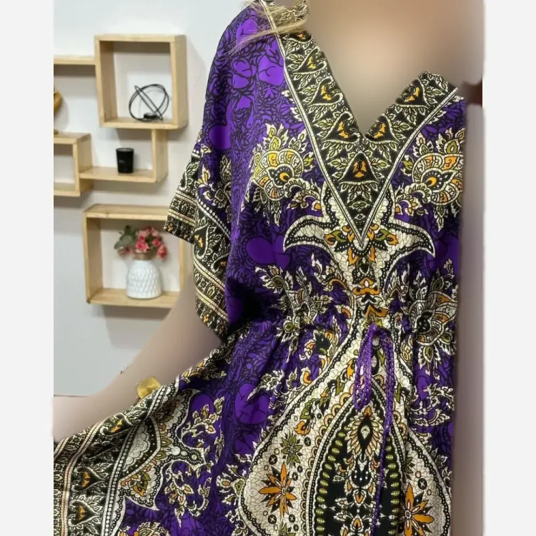 پیراهن پانچ زنانه سیلک هندی فری سایز مناسب تا 54 با قابلیت تنظیم سایز (گتدار)