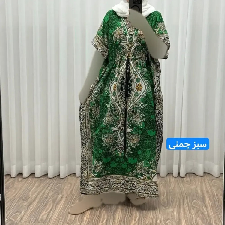 پیراهن پانچ زنانه سیلک هندی فری سایز مناسب تا 54 با قابلیت تنظیم سایز (گتدار)