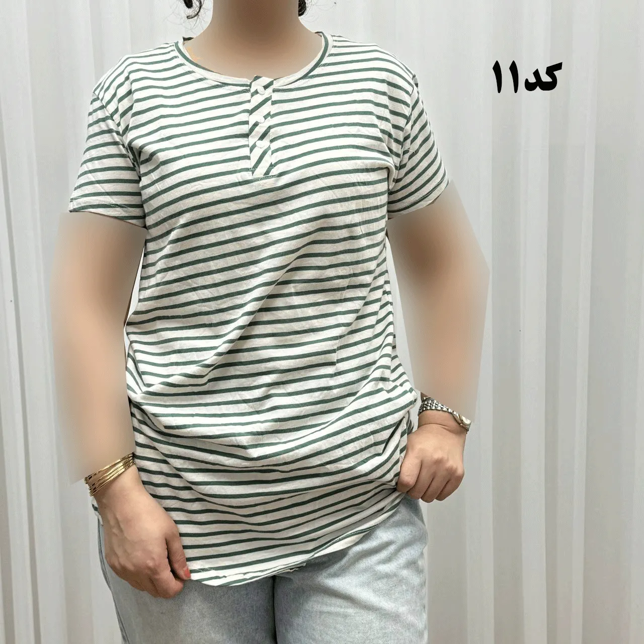تیشرت H&M جلودکمه کد 1164