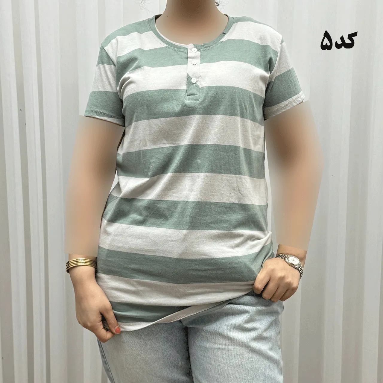 تیشرت H&M جلودکمه کد 1164