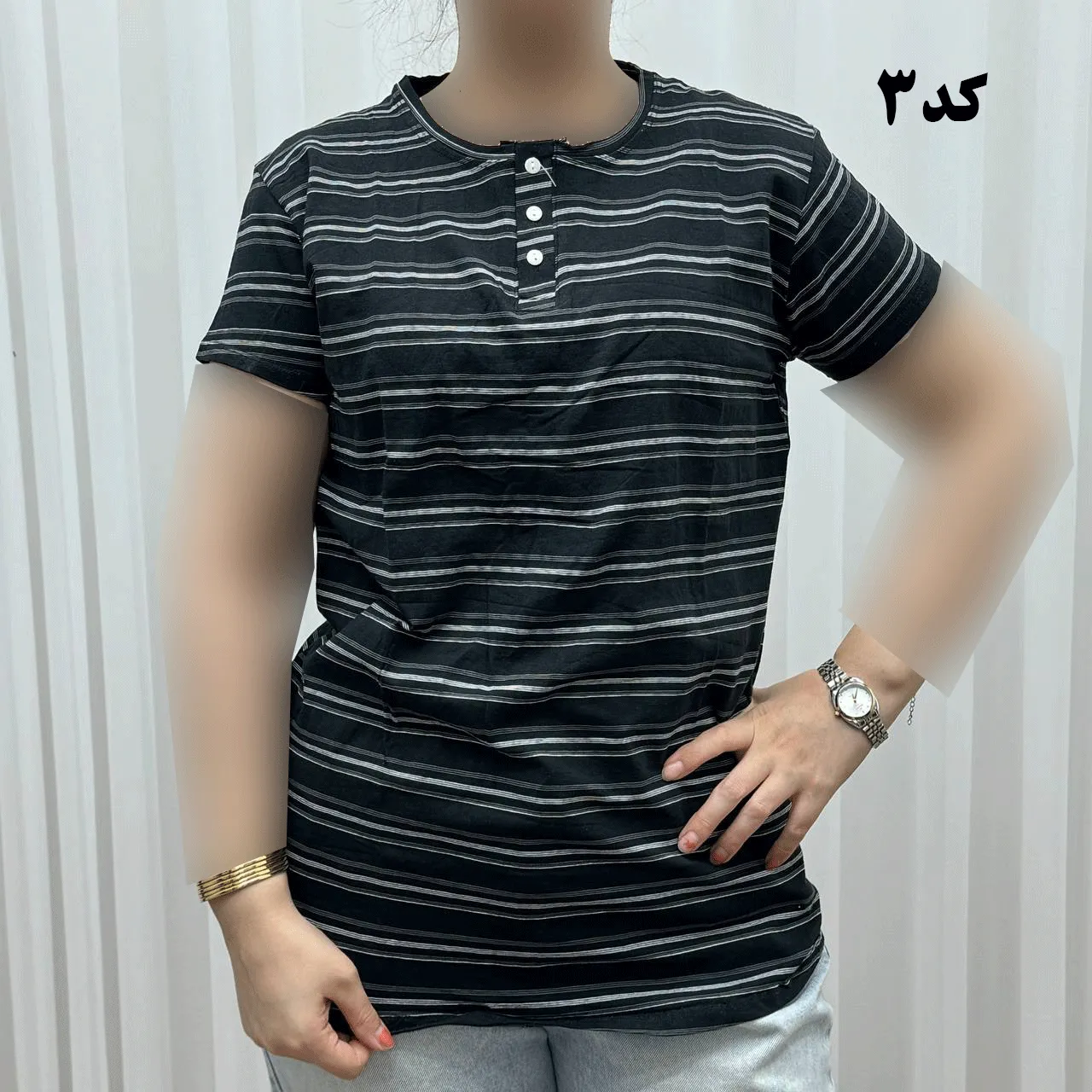 تیشرت H&M جلودکمه کد 1164