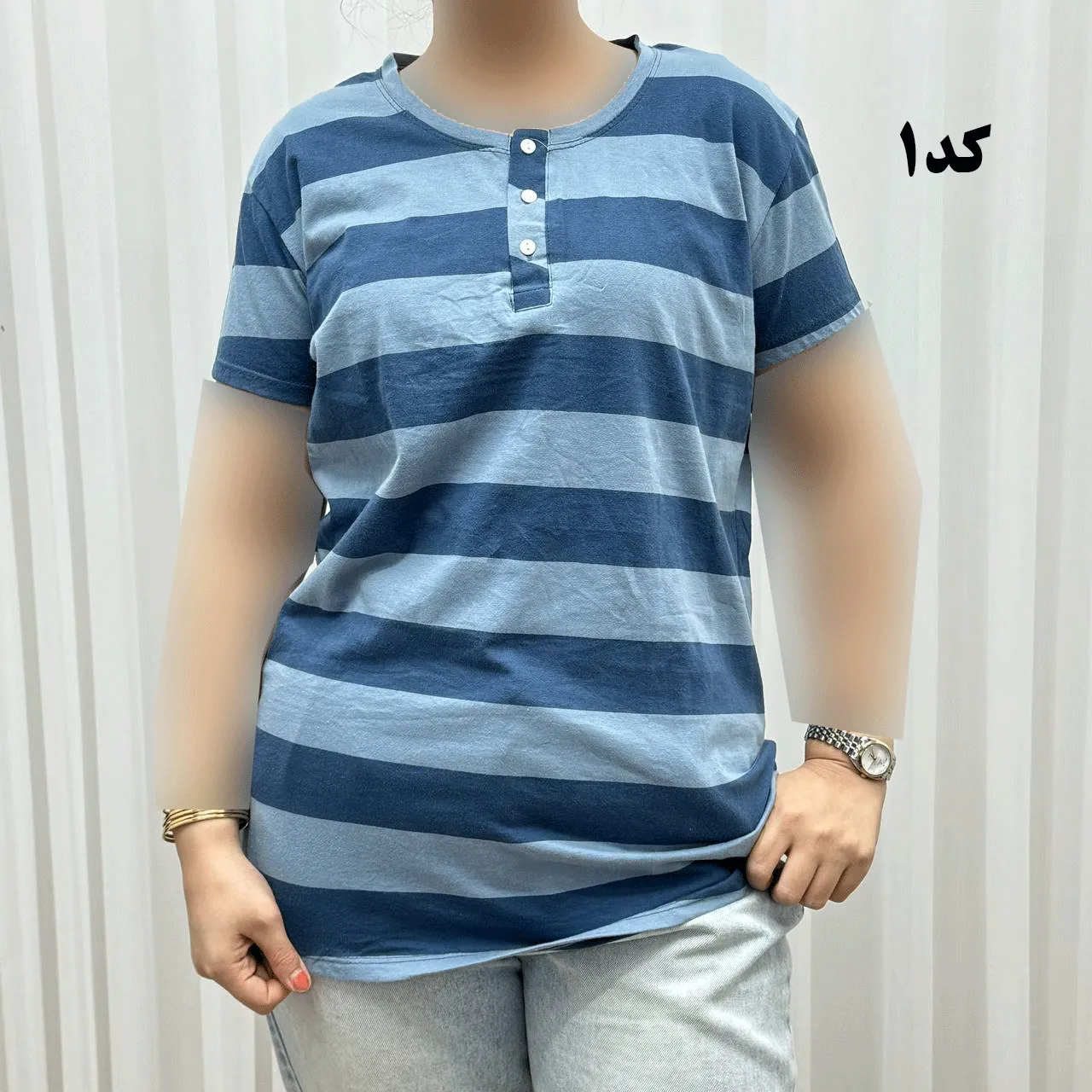 تیشرت H&M جلودکمه کد 1164