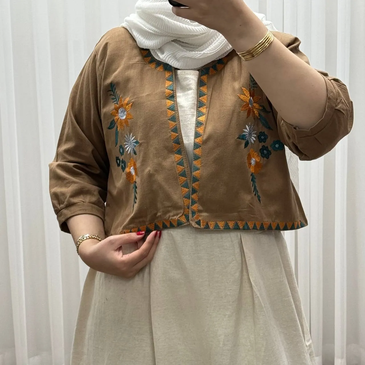 کت سارافون لینن مدل یولیا فری سایز زنانه مناسب تا سایز 48 چهارفصل شیک و راحت
