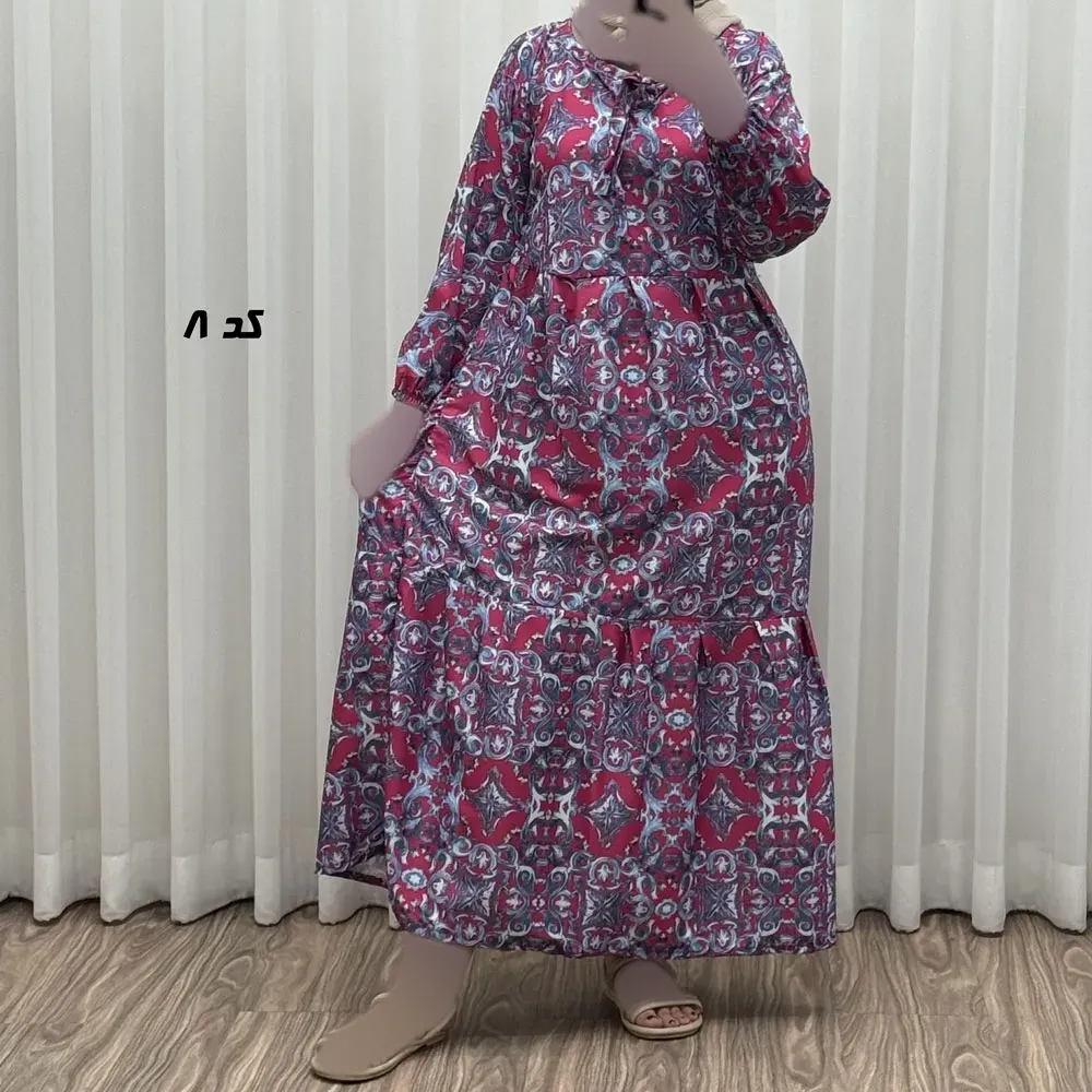 پیراهن زنانه فلور بوگاتی مدل لوزی فری سایز مناسب تا 44 با کمربند