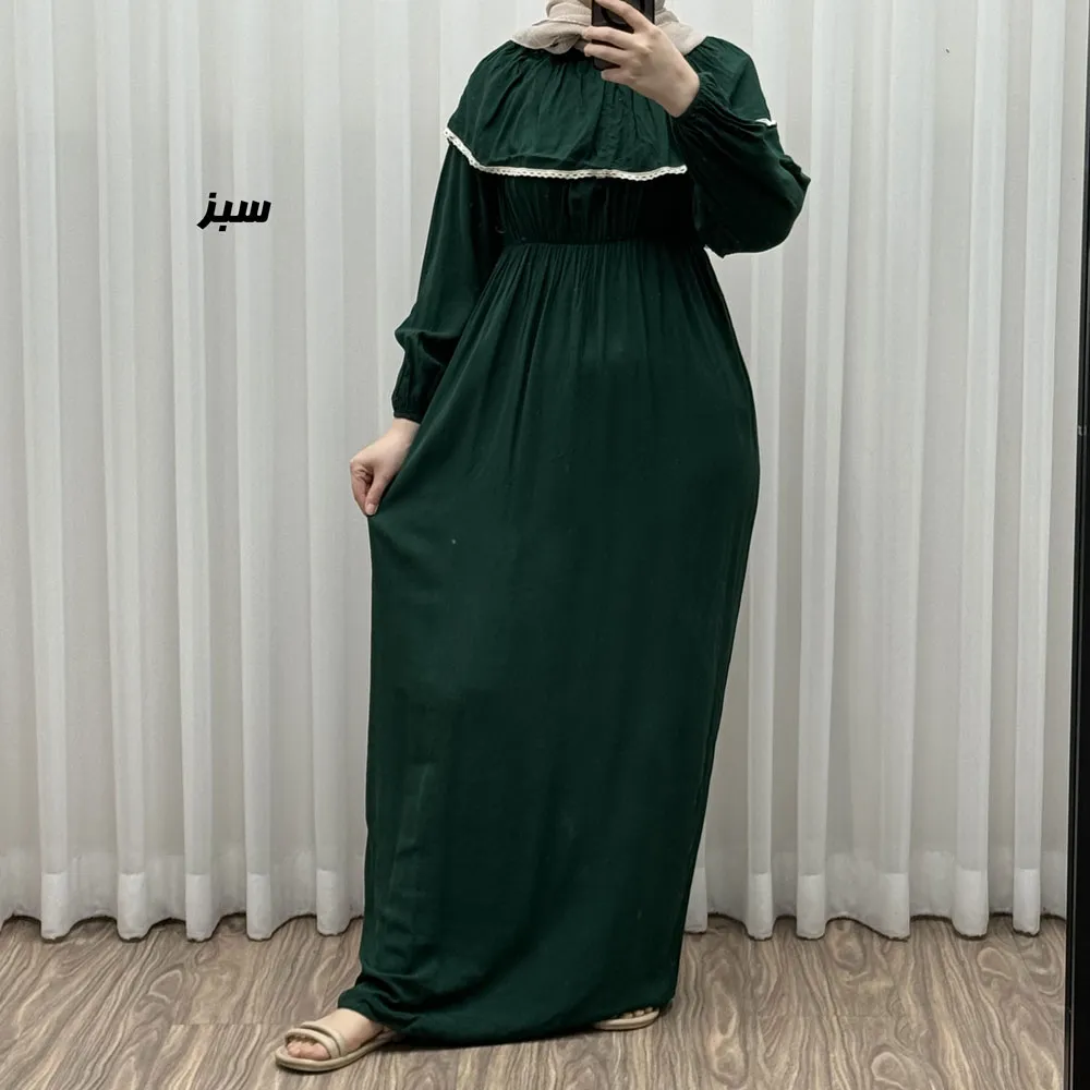 پیراهن ساحلی نخی آستین بلند زنانه و دخترانه فری سایز مدل ملوانی