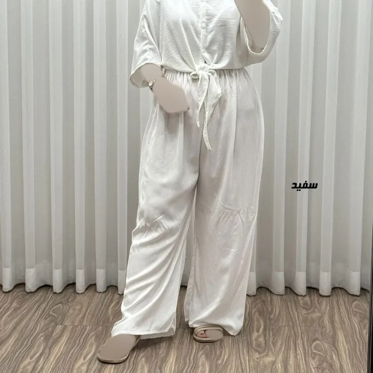 شلوار نخی زنانه راحتی فری سایز مناسب تا سایز 50 قد 107