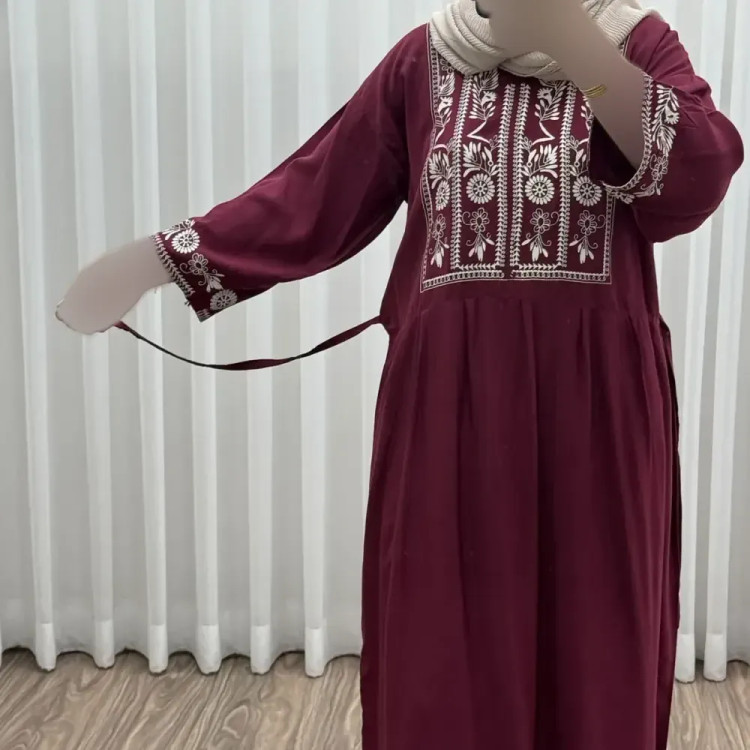 پیراهن ساحلی نخی زنانه مدل الهه فری سایز مناسب تا 44 با کمربند