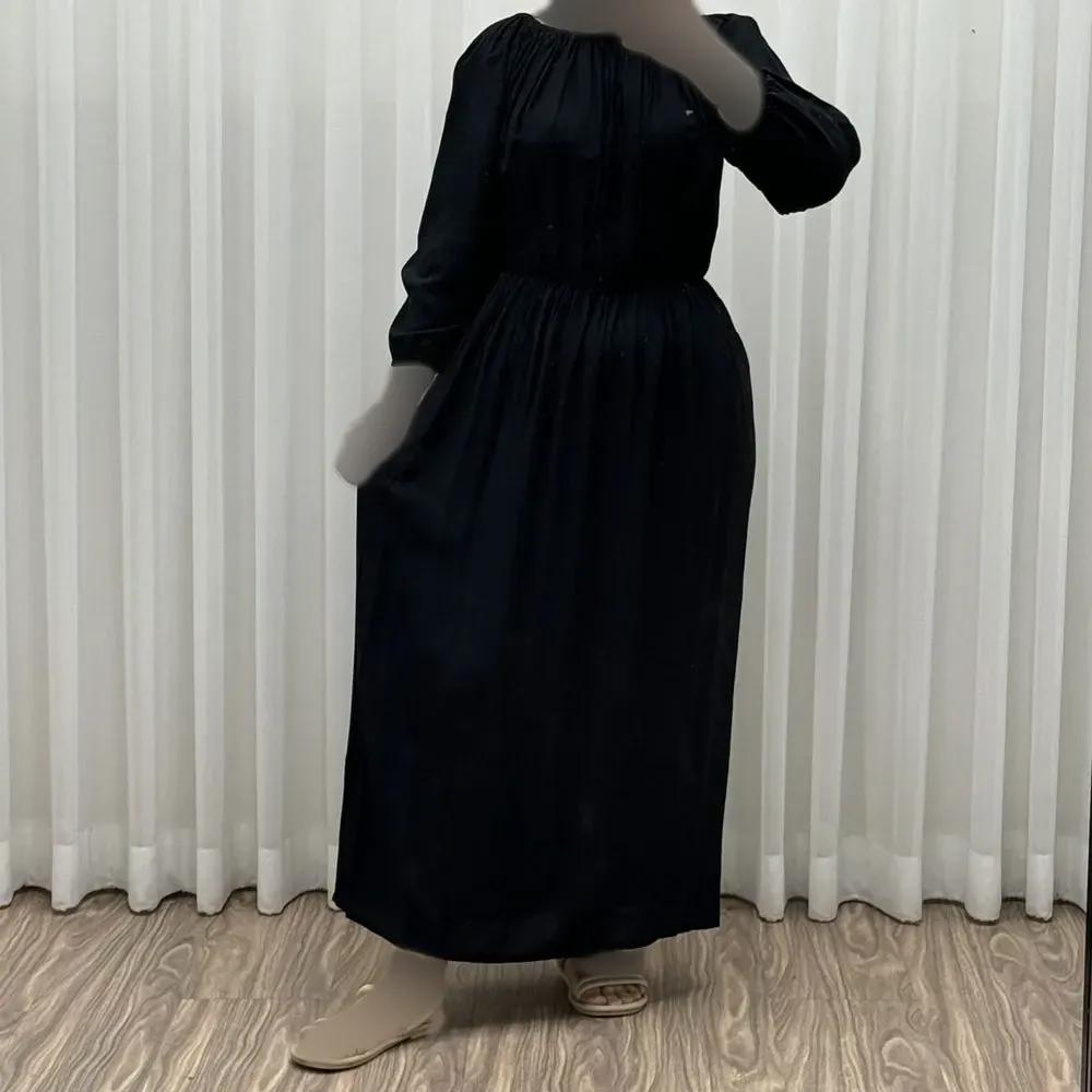 پیراهن ساحلی زنانه آستین بلند نخی فری سایز مناسب تا سایز 48