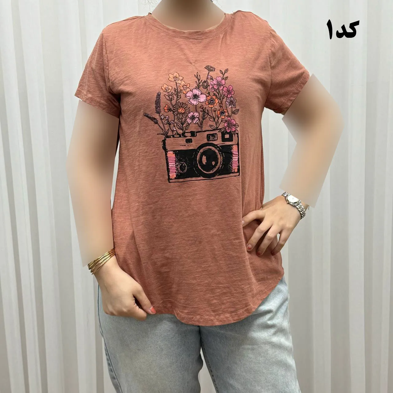 تیشرت طرحدار وارداتی نخ پنبه چهارفصل زنانه دخترانه سایز S تا XXXL کد 1175