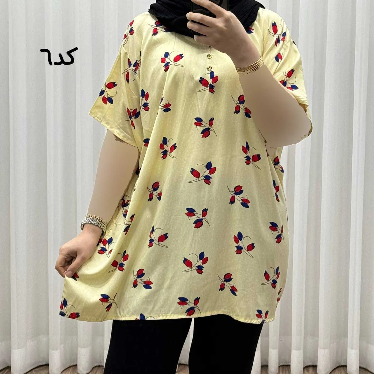 تیشرت نخی فری سایز زنانه مصی کد 1394 تن خور راحت چهارفصل
