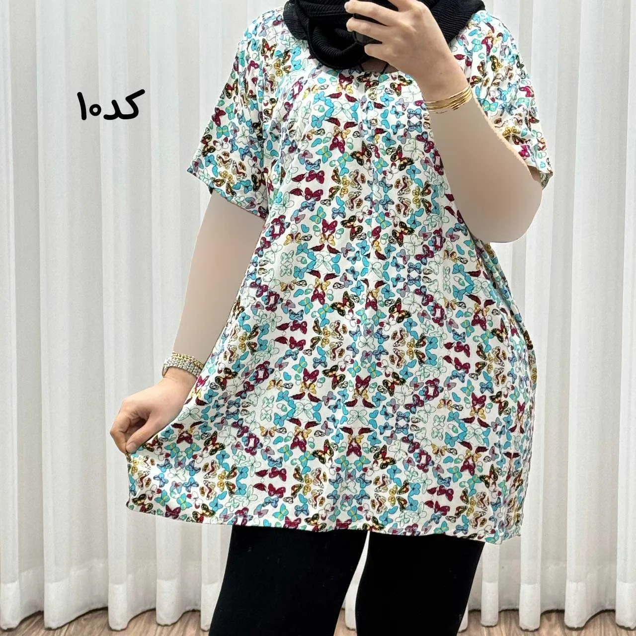 تیشرت نخی فری سایز زنانه مصی کد 1394 تن خور راحت چهارفصل