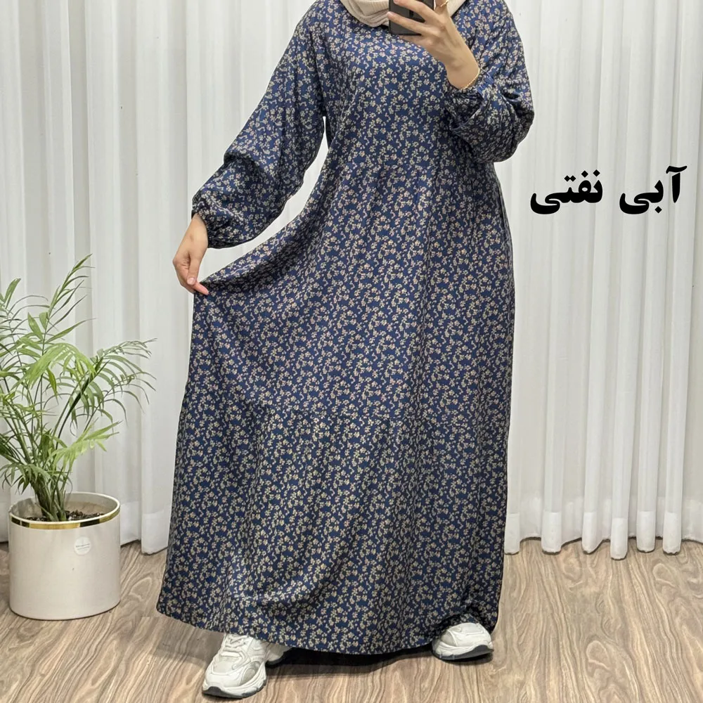 پیراهن نخی زنانه فری سایز تا 50 شسته شده بدون آبرفت و رنگ رفت بنددار چهارفصل تنخور شیک راحت مناسب باردار و روزمره